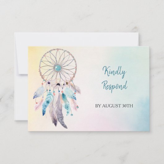 Pastel Colors Dreamweaver Weddenschap Menu RSVP (Voorkant)