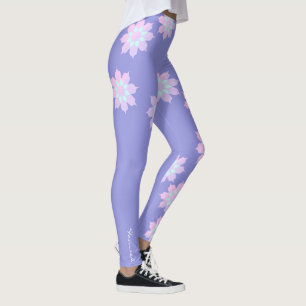 Pastel Colors Happy Turquoise Petals Leggings