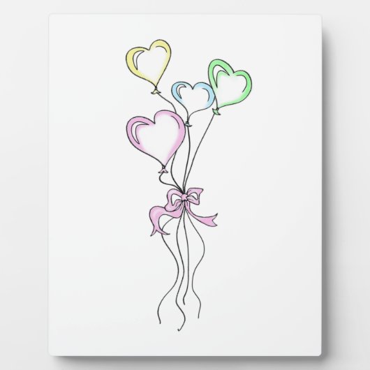 Pastel Colors Heart Balloons Fotoplaat (Voorkant)