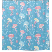 Pastel colors jellyfish pattern douchegordijn (Voorkant)