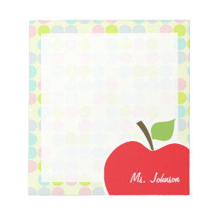 Pastel Colors, Polka Dot; Appel Notitieblok