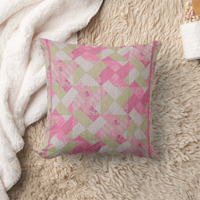 Pastel Colors Quilt Pattern-Sierkussen Kussen (Deken)