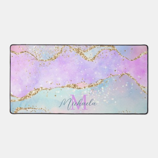 Pastel Colors Rose Bleu Agate Parties scintillant (Recto)