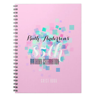 Pastel Colors Roze 85th Birthday Party Guest Book Notitieboek