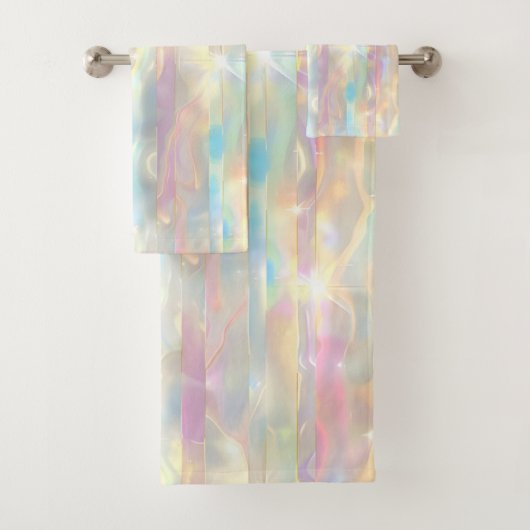 Pastel Colors Shimmering Iridescent Stripes Patter (En situation)