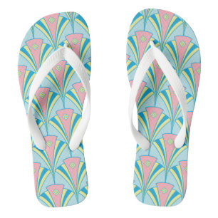 Pastel Colour Art Deco Patroon Teenslippers
