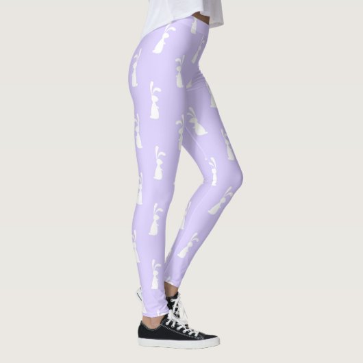 Pastel Colour Bunny Pattern Blue Background Pet Leggings (Rechts)