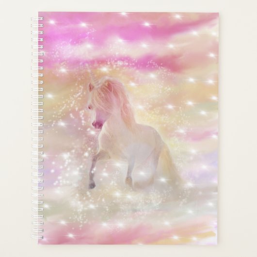 Pastel Colour Unicorn Universe Spiral Planner (Voorkant)