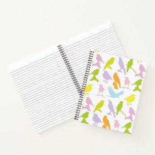 Pastel Coloured Variété d'oiseaux Carnet Motif