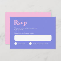 Pastel Colours bleu et rose minimaliste carte RSVP