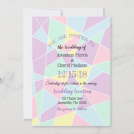 Pastel Colours Invitations de mariage (Devant)
