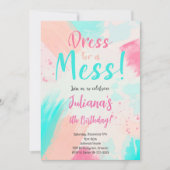Pastel Colours Peinture Anniversaire Invitation (Devant)