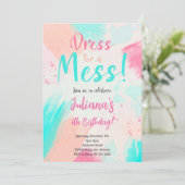 Pastel Colours Peinture Anniversaire Invitation (Debout devant)
