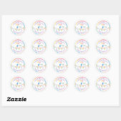 Pastel Confetti 7e Anniversaire Favoriser Sticker (Feuille)