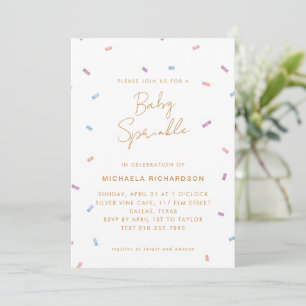 PASTEL CONFETTI BABY SPRINKLE MODERN MINIMAL KAART