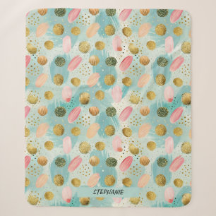 Pastel Confetti Glitter Abstract Patroon (2) Sherpa Deken