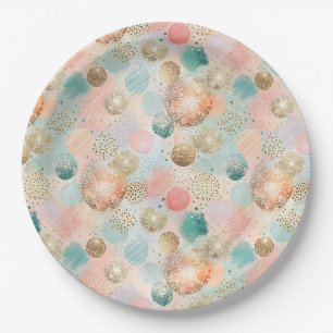 Pastel Confetti Glitter Abstract Patroon Papieren Bordje
