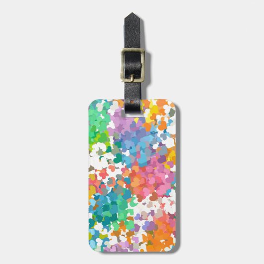 Pastel Confetti Hearts Bagagelabel (Voorkant verticaal)