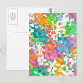 Pastel Confetti Hearts Briefkaart (Voorkant / Achterkant)