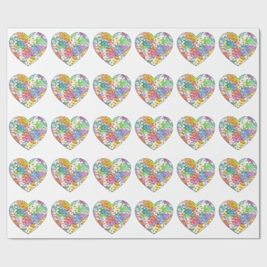 Pastel Confetti Hearts Cadeaupapier (Vlak)