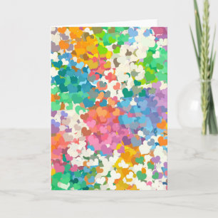 Pastel Confetti Hearts Feestdagen Kaart