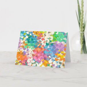 Pastel Confetti Hearts Feestdagen Kaart