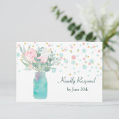 Pastel Confetti Mason Mariage Jar RSVP (Debout devant)
