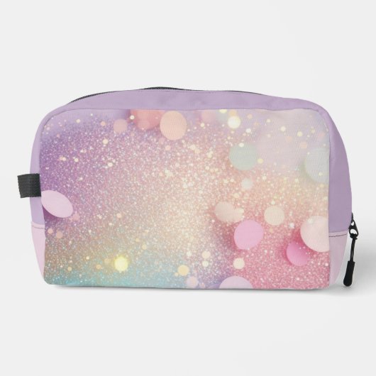 Pastel Confetti Patroon in Roze, Paarse en Blauw Toilettasje (Voorkant)