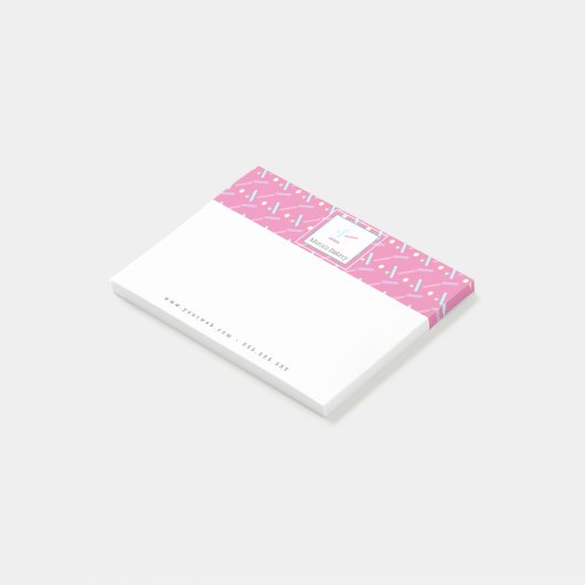 Pastel Confetti Sprinkles Bakery Cake Logo Post-it® Notes (Schuin)