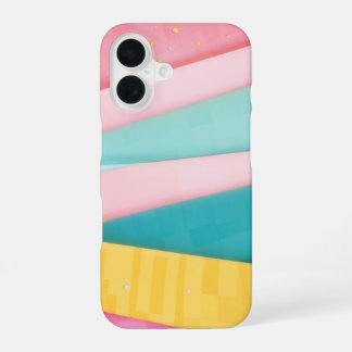 Pastel Confetti Strepen iPhone 16 Hoesje