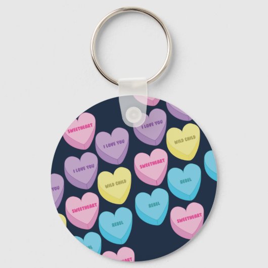 Pastel Conversation Hearts Sleutelhanger (Voorkant)