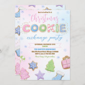 Pastel Cookies Exchange Party Kaart (Voorkant / Achterkant)
