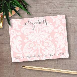 Pastel Coral and Grey Damask Suite for Women Post-it® Notes