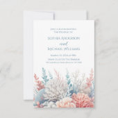 Pastel Coral-Beach thème de mariage Invitation (Devant)