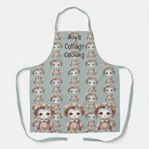Pastel Cottagecore Cat in Overalls & Straw Pet Schort