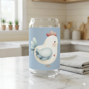 Pastel Cottagecore Kip Blikvorm Glas