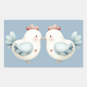 Pastel Cottagecore Kip Rechthoekige Sticker