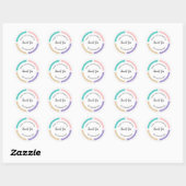 Pastel Couleur Merci tendance Étiquette Sticker (Feuille)