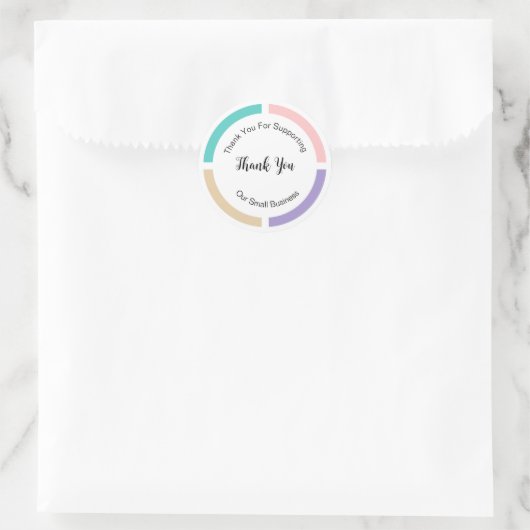 Pastel Couleur Merci tendance Étiquette Sticker (Sac)