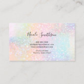 pastel couleurs faux holographe carte de visite (Dos)