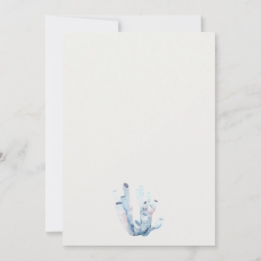 Pastel Crab Coral Nautique Couples Invitation douc (Dos)