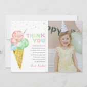 Pastel Crème de glace Anniversaire Carte de remerc (Devant)