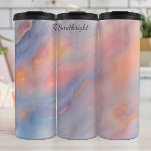 Pastel Crystal Geode Abstracte Glitter Thermosbeker