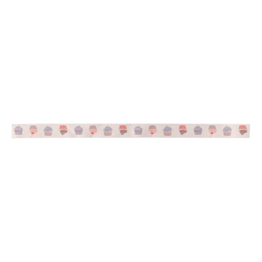 Pastel Cupcake Confetti Pattern Ribbon Lint (Voorkant)