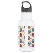Pastel Cupcake Heart Patroon Waterfles (Achterkant)