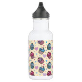 Pastel Cupcake Heart Patroon Waterfles (Rechts)