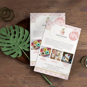 Pastel Cupcake Sweet Treats Bakkerij Korting Flyer