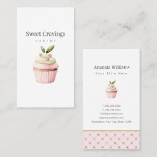Pastel Cupcake Sweet Treats Bakkerij Waterverf Visitekaartje
