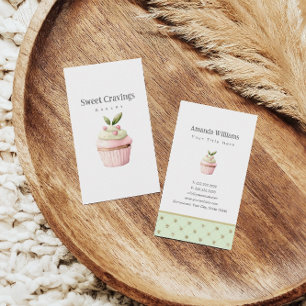 Pastel Cupcake Sweet Treats Bakkerij Waterverf Visitekaartje