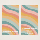 Pastel Curve Oorbel Ketting Sieraden Display Kaart (Voorkant /achterkant)